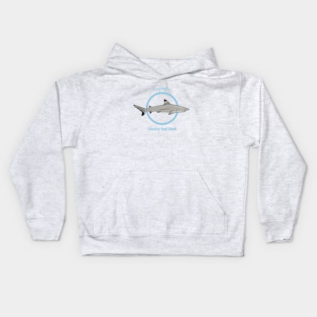 Blacktip Reef Shark Kids Hoodie by Reefhorse